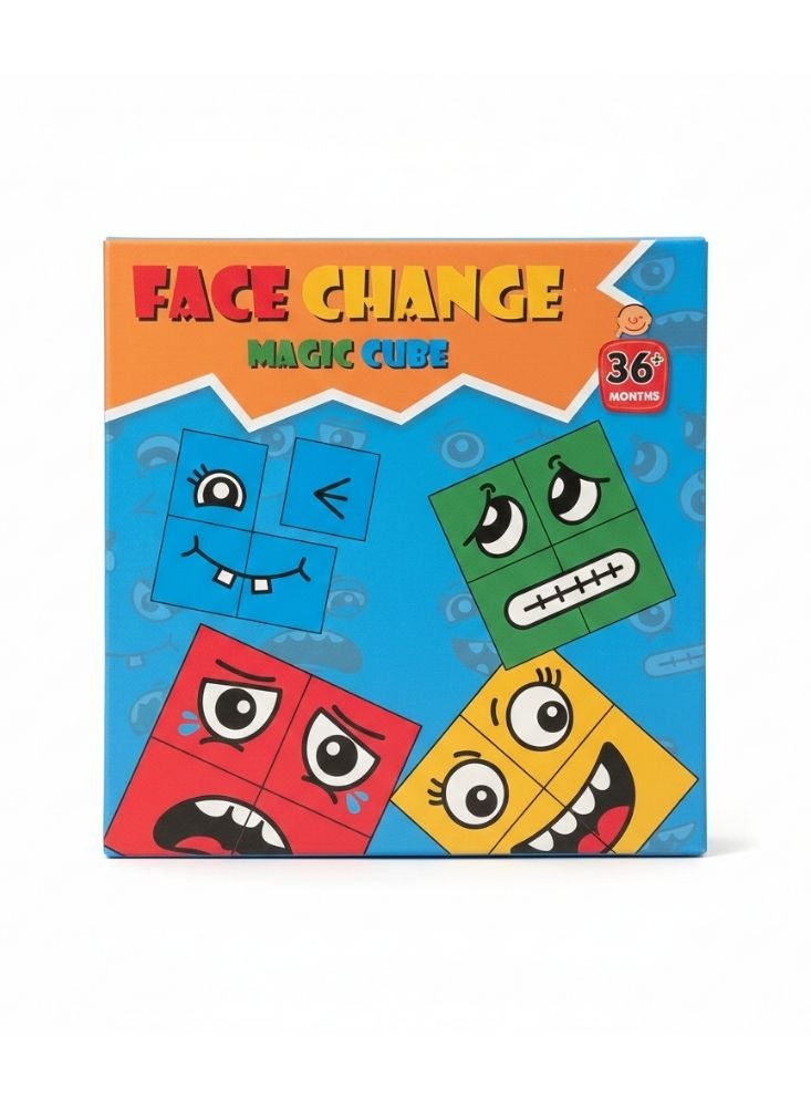 Premium Face Change Magic Cube Puzzle – Funny Expression Blocks Educational Toy for Kids Brain Development - Image 3